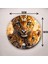Renkli Baskı Leopar Yavrusu Desenli Sayılı Hediyelik Ahşap Sessiz Duvar Saati 45CM 3