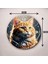 Renkli Baskı Kedi Hayvan Desenli Sayılı Hediyelik Ahşap Sessiz Duvar Saati 50CM 3