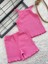 Pembe Bebek Çocuk Crop Alt Üst Takım Yazlık Takım 1