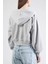 A- French Terry Badge Logo Fz Ho Kadın Gri Sweatshirt LV047C216G-P79 2