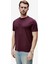 Canary Bordo Bisiklet Yaka Gofre Baskılı Modal Kumaş Standard Fit Erkek Tshirt 1