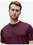 Canary Bordo Bisiklet Yaka Gofre Baskılı Modal Kumaş Standard Fit Erkek Tshirt 2