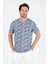 Erkek Bisiklet Yaka Desenli T-Shirt – %100 Pamuk – Rahat ve Şık Günlük Kısa Kollu Tişört 0115 1