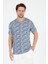 Erkek Bisiklet Yaka Desenli T-Shirt – %100 Pamuk – Rahat ve Şık Günlük Kısa Kollu Tişört 0115 2