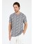 Erkek Bisiklet Yaka Desenli T-Shirt – %100 Pamuk – Rahat ve Şık Günlük Kısa Kollu Tişört 0115 1