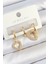 Pirinç Zirkon Taşlı Kalp Model Gold Renk 3'lü Çift Kadın Küpe Set 1