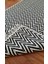 Pamuklu Cotton Kilim Çift Taraflı Yıkanabilir Dekoratif (80X150) - Siyah Beyaz V1 1