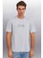 KINGSLEY Erkek %100 Pamuk Baskılı Kısa Kollu Regular Fit Gri T-Shirt 8