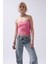 Straplez Dokulu Pembe Crop 4