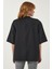 Arkası Fermuar Detaylı Örme Scuba T-Shirt Siyah LKJ0005 4