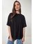 2'li Bisiklet Yaka Basic Oversize Örme T-Shirt Siyah Beyaz LBF0015 2