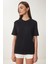 2'li Paket Pamuklu Basic Örme T-Shirt Siyah Füme LAG0002 3