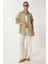 Oversize Basic Müslin Gömlek Açık Haki LMX0002 4