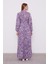 Mor Fırfır Kol Detaylı Elbise 4
