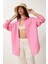 Oversize Basic Müslin Gömlek Açık Pembe LMX0002 3