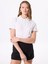 Polo Yaka Basic Düz Beyaz Kadın T-Shirt - DEEP 1