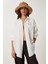 Oversize Basic Müslin Gömlek Ekru LMX0002 2