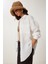 Oversize Basic Müslin Gömlek Ekru LMX0002 4