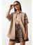 Oversize Basic Müslin Gömlek Bej LMX0002 2