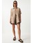 Oversize Basic Müslin Gömlek Bej LMX0002 3