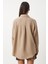 Oversize Basic Müslin Gömlek Bej LMX0002 5