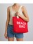 Beach Bag Yazılı Triko Plaj Çantası 1