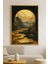 Aya Yürüyüş Modern Tekli Tablosu - Gerçek Cama Baskı Gold Alüminyum Metal Çerçeveli 1