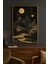 Golden Nehir Modern Tekli Tablosu - Gerçek Cama Baskı Gold Alüminyum Metal Çerçeveli 1