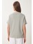 Basic Pamuklu Örme T-Shirt Gri LUS0094 4