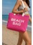 Beach Bag Yazılı Triko Plaj Çantası 1