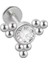 F136 Titanyum Zirkon Taşlı 3 Top Detaylı Tragus Helix Piercing 1
