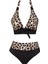 Yüksek Bel Desenli Üçgen Bikini Takım 1