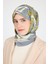 Gri Yaprak Desen Eşarp 3004 1