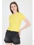 Sarı Inci Kurdele Işlemeli Crop Slim Fit Tişört 2229 1