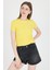 Sarı Inci Kurdele Işlemeli Crop Slim Fit Tişört 2229 2