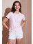 Pamuklu Slim Fit Bisiklet Yaka Minimal Işleme Detaylı T Shirt Bayan T Shirt 5866398 3
