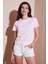 Pamuklu Slim Fit Bisiklet Yaka Minimal Işleme Detaylı T Shirt Bayan T Shirt 5866398 5