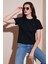 Pamuklu Slim Fit Bisiklet Yaka Minimal Işleme Detaylı T Shirt Bayan T Shirt 5866398 2