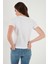Pamuklu Slim Fit Bisiklet Yaka Minimal Işleme Detaylı T Shirt Bayan T Shirt 5866398 7