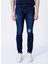 E-Ethan Normal Bel Slim Fit Düz İndigo Erkek Denim Pantolon 2