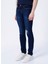 E-Ethan Normal Bel Slim Fit Düz İndigo Erkek Denim Pantolon 3