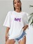 Unisex Bratz Baskılı Beyaz Oversize Bisiklet Yaka Baskılı T-Shirt 1