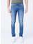 Düşük Bel Slim Fit Mavi Erkek Denim Pantolon 5156 2