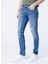 Düşük Bel Slim Fit Mavi Erkek Denim Pantolon 5156 3