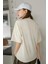 Kadın Bej Coffee Bean Baskılı Bol Kesim Oversize T-Shirt 3
