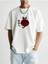Kadın Bej Coffee Bean Baskılı Bol Kesim Oversize T-Shirt 1