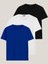 3'lü Paket Siyah Beyaz Mavi Basic Oversize T-Shirt 1