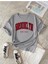 New York Brooklyn Baskılı Gri Oversıze Unısex Tshirt 1