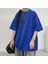 Kaplan Baskılı Tasarım Saks Mavisi Baskılı Oversize Unisex Bisiklet Yaka T-Shirt 1