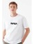 Nasa Yazılı Beyaz Baskılı Oversıze Bol Kesim Tshirt 1